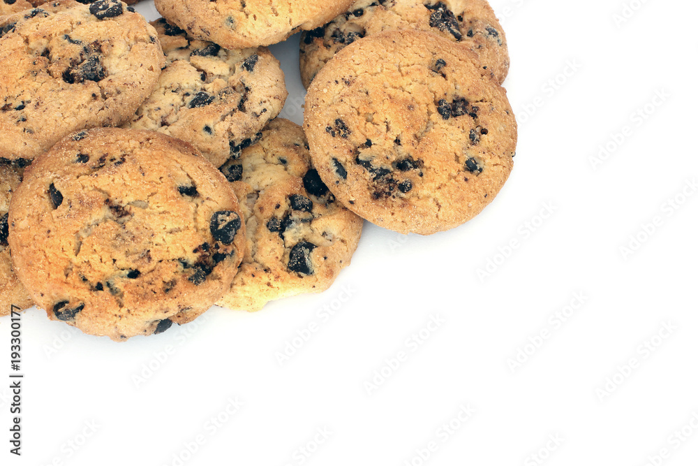 Biscuit. Baking on white background. Food. Sweetness Biscuit. Baking on white background. Food. Sweetness