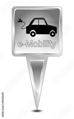 Map pointer with e-Mobility - illustration