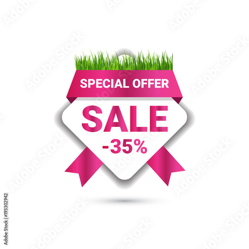Special Offer Sign Template International Women Day Sale Badge Promotion Sticker Isolated Vector Illustration