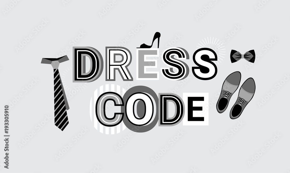 Dress Code Formal Sign  Banner Abstract Template Background Vector