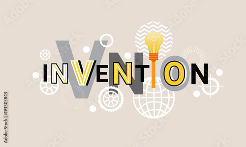 Invention Creative Project Development Web Banner Abstract Template Background Vector Illustration