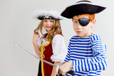 Kids in a pirate costume