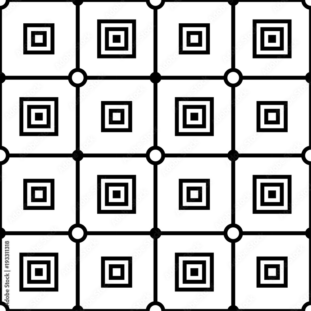 Geometric black and white abstract seamless pattern
