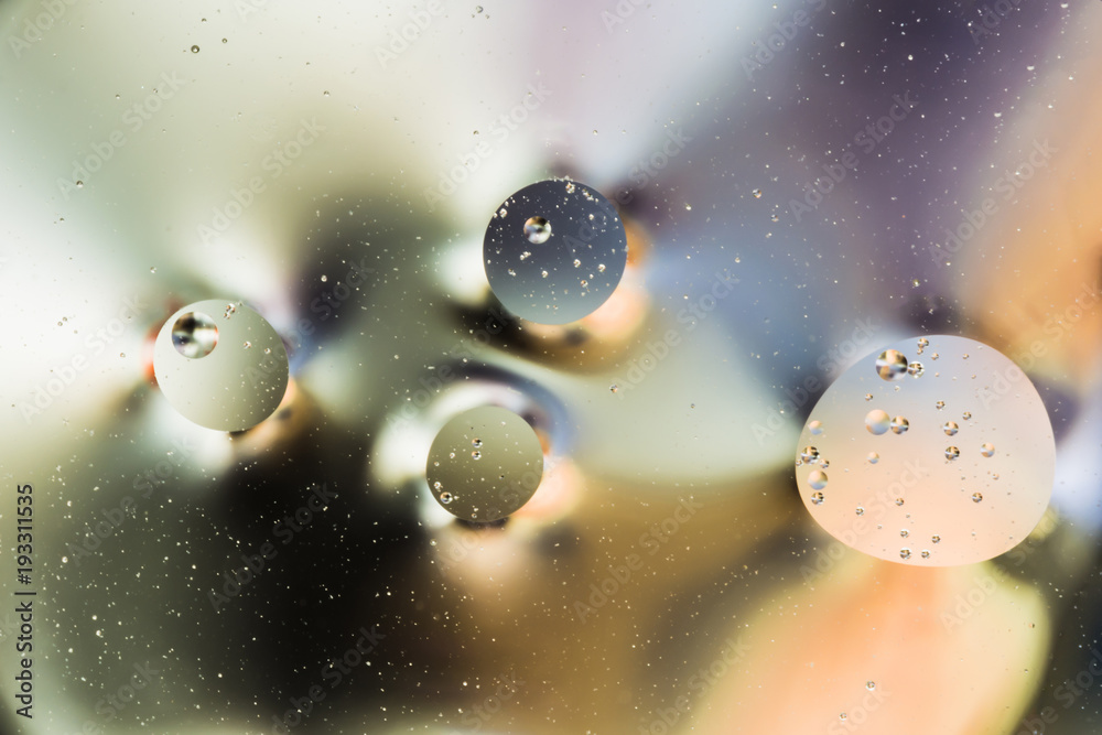 mixing water and oil, beautiful color abstract background based on circles and ovals mixing water and oil, beautiful color abstract background based on circles and ovals