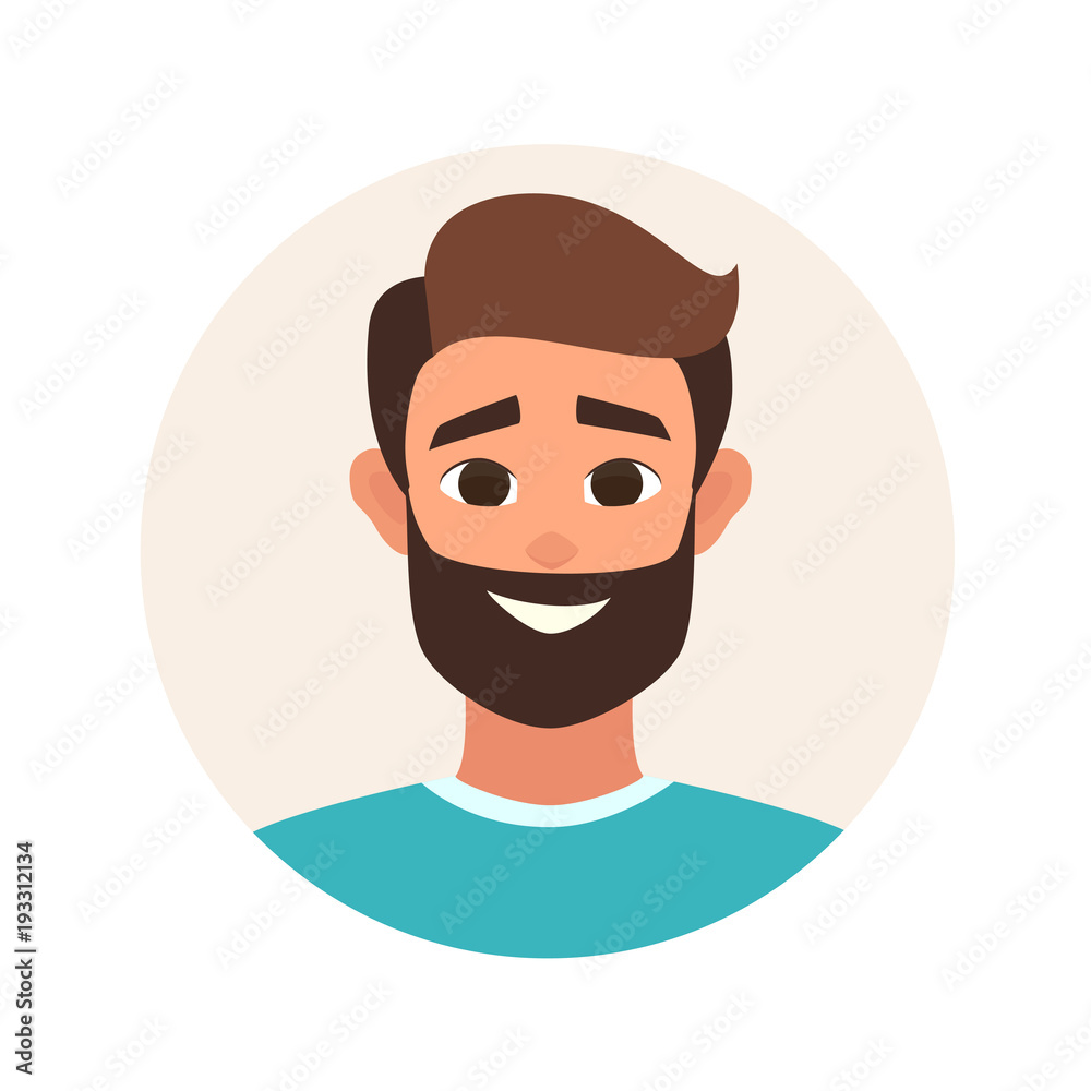 avatar smiling boy facial expression. vector icon isolated from white background