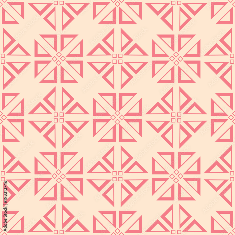 Red and beige geometric ornament. Seamless pattern Red and beige geometric ornament. Seamless pattern