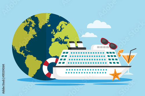 Travel around the world by cruise ship