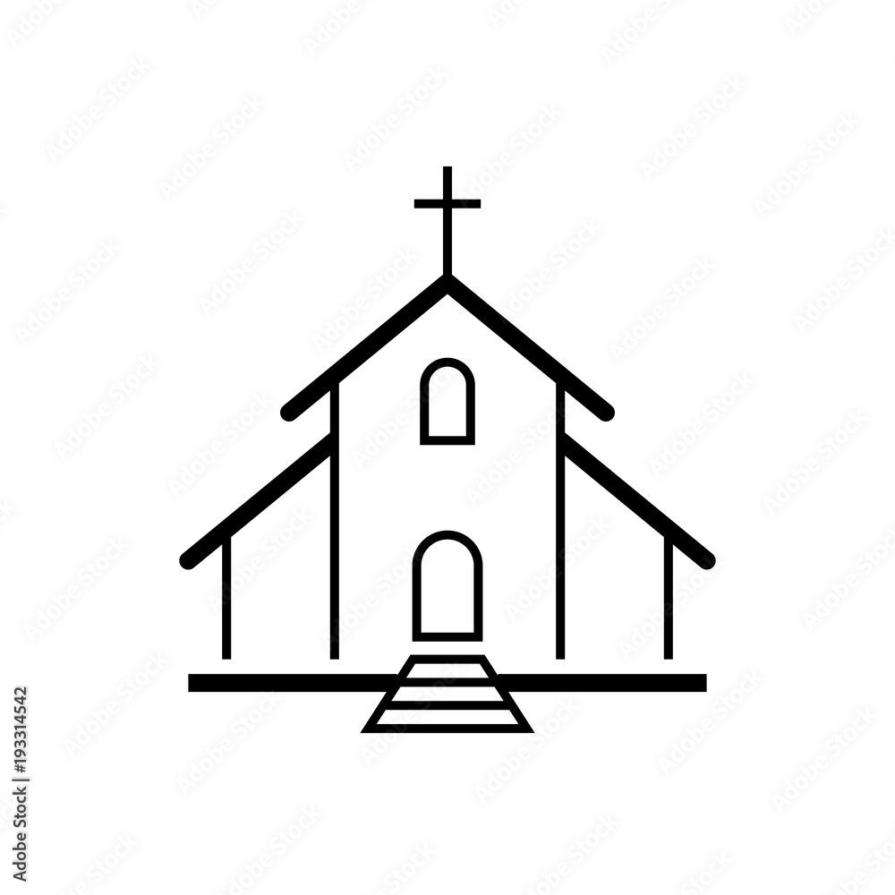 church building simple black icon on white background church building simple black icon on white background