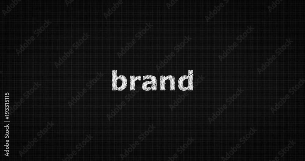 Writing or sketching a word BRAND Writing or sketching a word BRAND