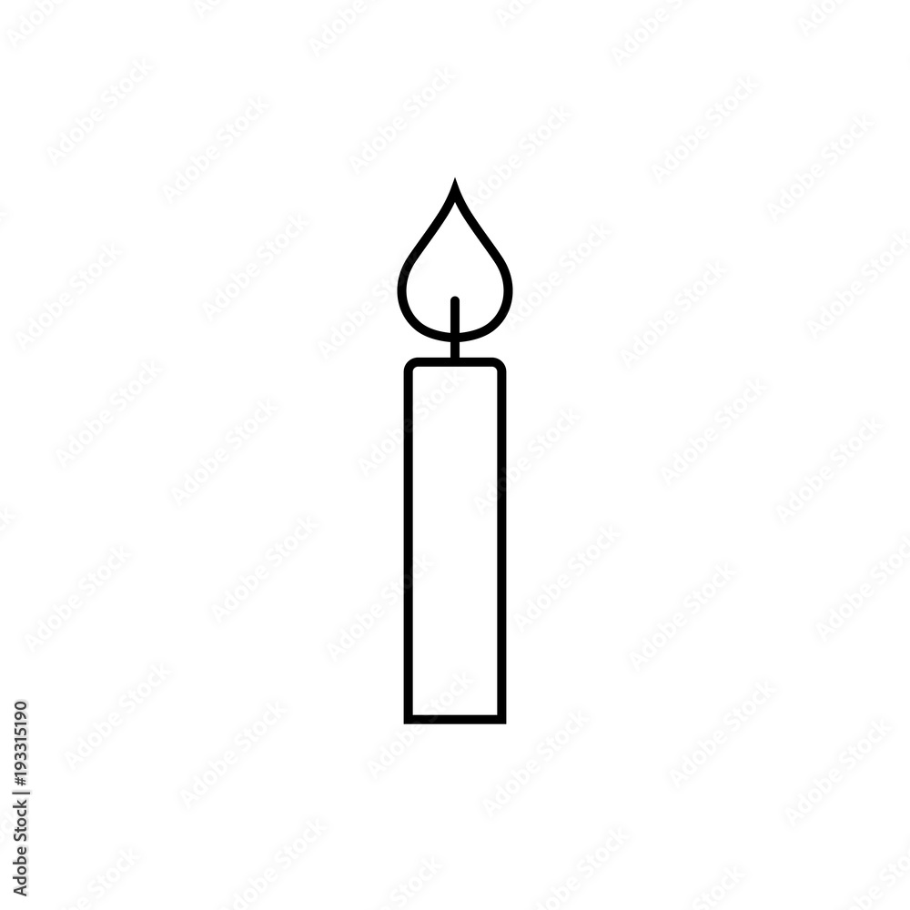 wax candle line black icon wax candle line black icon