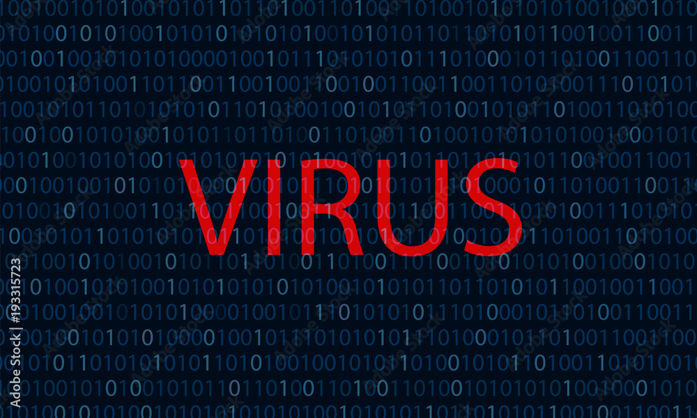 Binary Blue The Word Red Virus Computer Virus Concept Binary Code Background Stock Vector Adobe Stock
