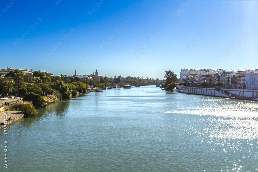 Town of Seville and its river
