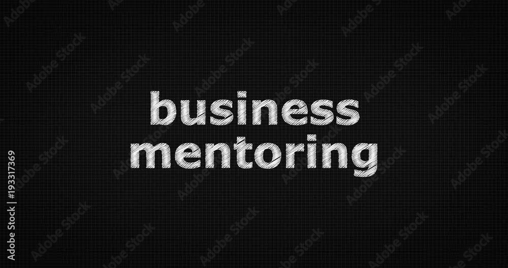 Writing or sketching a word BUSINESS MENTORING