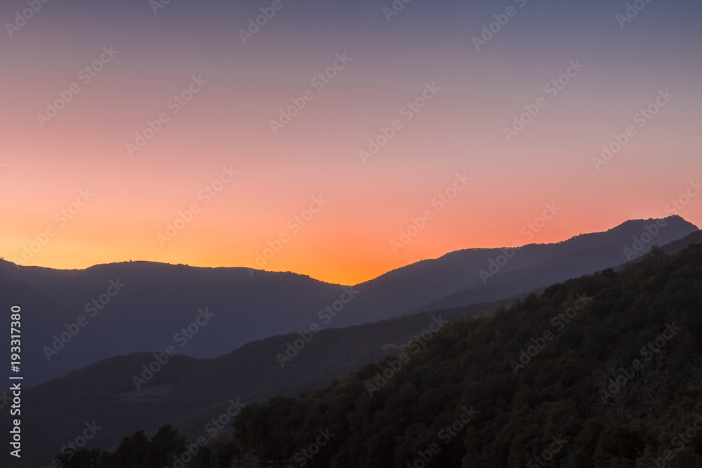 Sunset at mountains