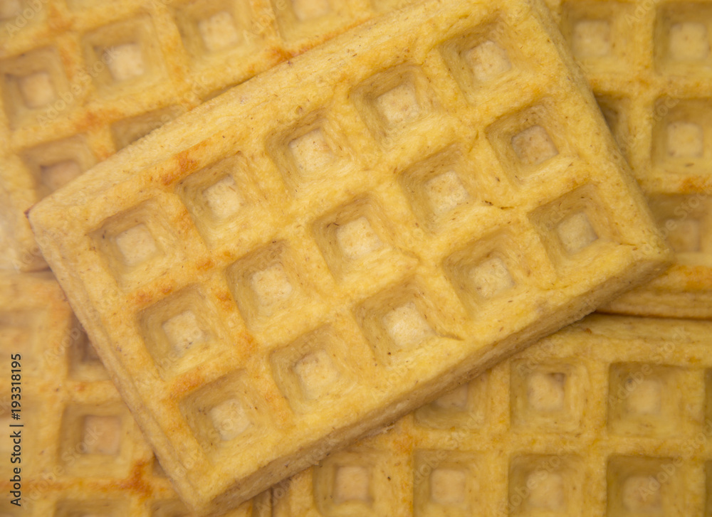 Homemade Background of Rectangle Waffles Homemade Background of Rectangle Waffles