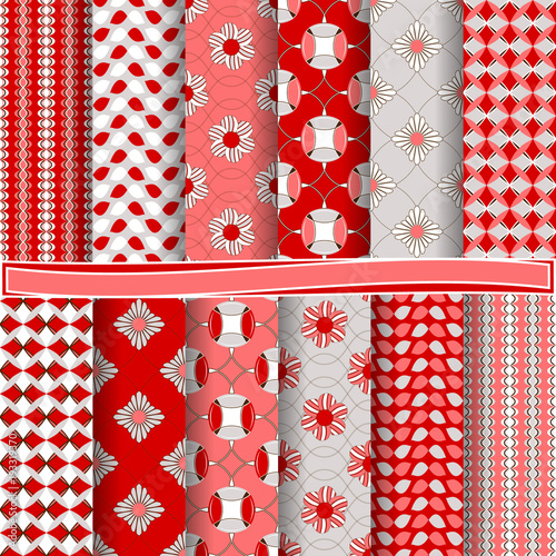 set of abstract vector paper with decorative flowers, shapes and design elements for scrapbook 