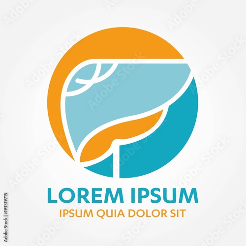 Liver Organ Hepatology Logo  2d vector logo on colored round plate   illustration isolated vector sign medical hospital clinic symbol icon