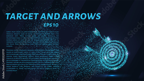 The arrows in the target from the particles. The target consists of dots and circles.