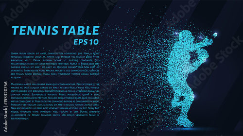 Table tennis from the particles. Ping-pong consists of dots and circles