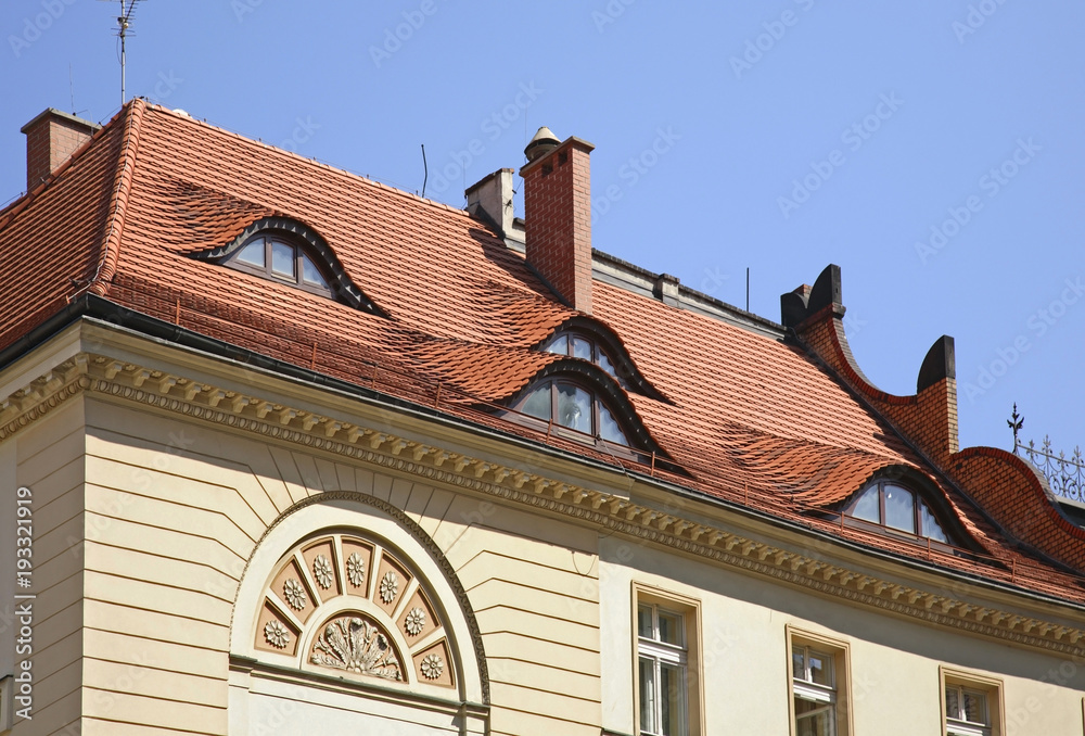 Fragment of old building in Wroclaw. Poland