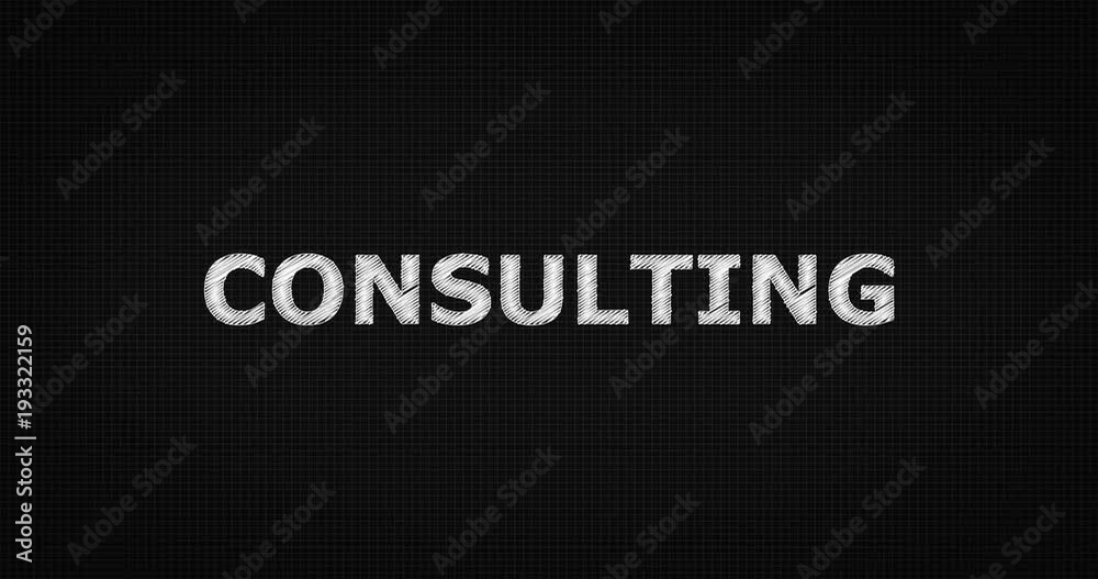 Writing or sketching a word CONSULTING Writing or sketching a word CONSULTING
