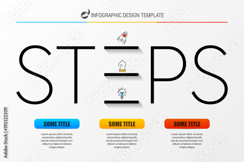 Infographic design template with 3 steps. Vector