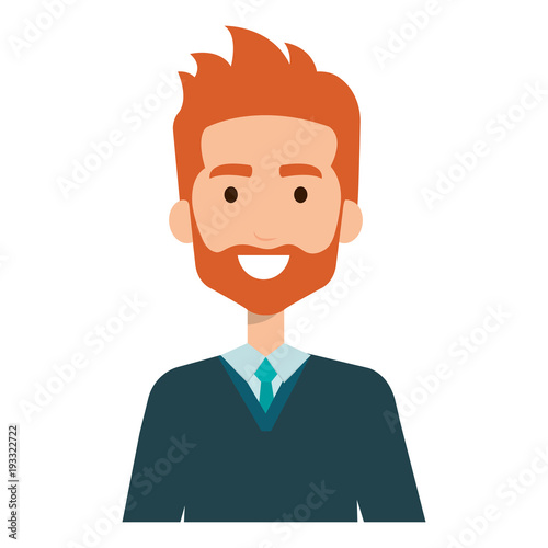 elegant businessman with beard avatar character vector illustration design