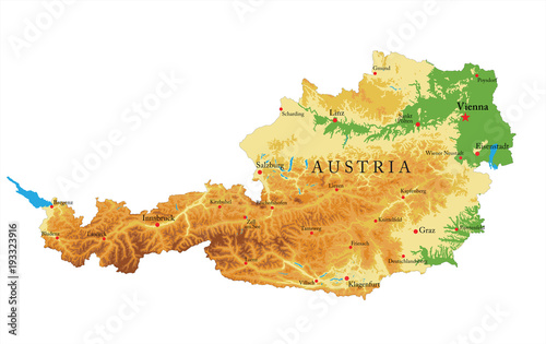 Austria relief map