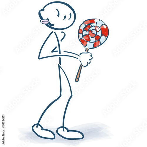 Wallpaper Mural Strichmännchen mit einem süßen Lutscher  Torontodigital.ca