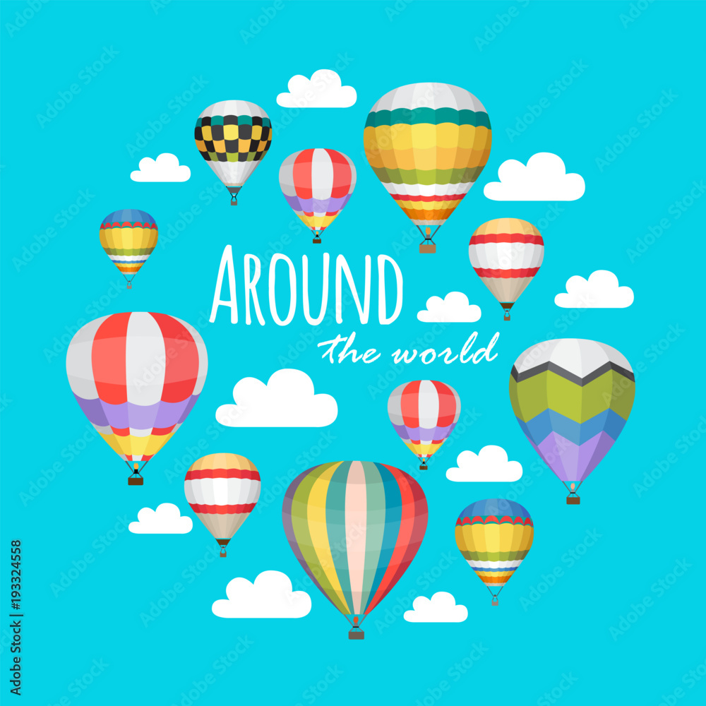 hot air balloon vector backgraund