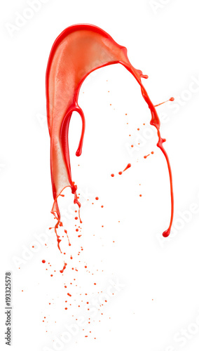 red juice splash isolated on white background