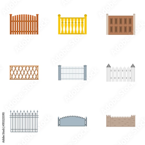 Enclosure icons set. flat set of 9 enclosure vector icons for web isolated on white background