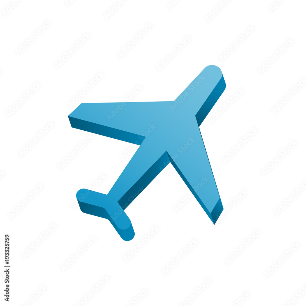 Obraz premium 3d plane icon vector illustration. Free royalty images.