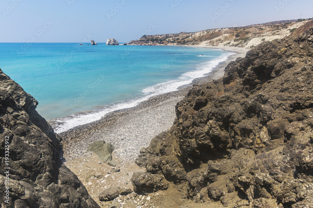 Mediterranean Sea near Aphrodite stone. Cyprus.