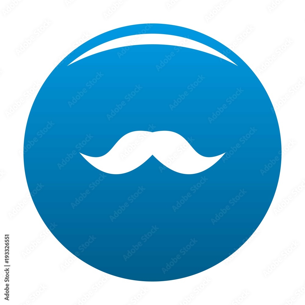 English mustache icon vector blue circle isolated on white background English mustache icon vector blue circle isolated on white background