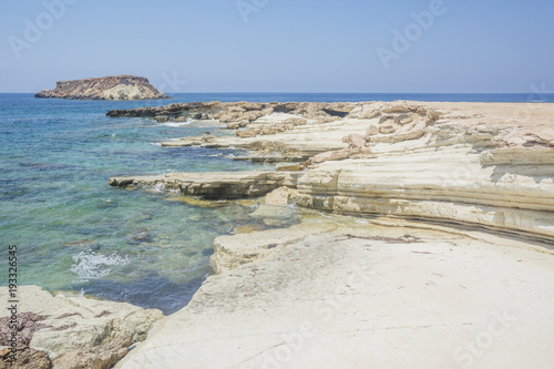 Cape Drepanon. Cyprus landscape. Mediterranean sea