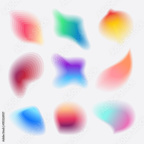 colorful abstract gradient blob shapes collection