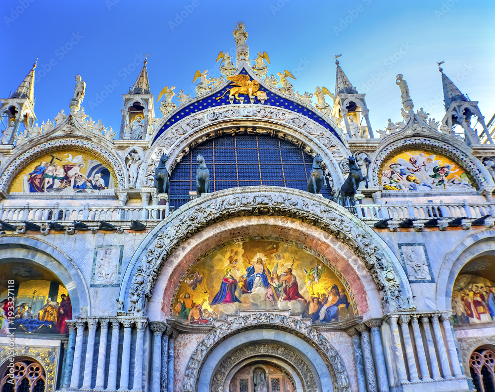 Christ Resurrection Mosaic Saint Mark's Church Venice Italy