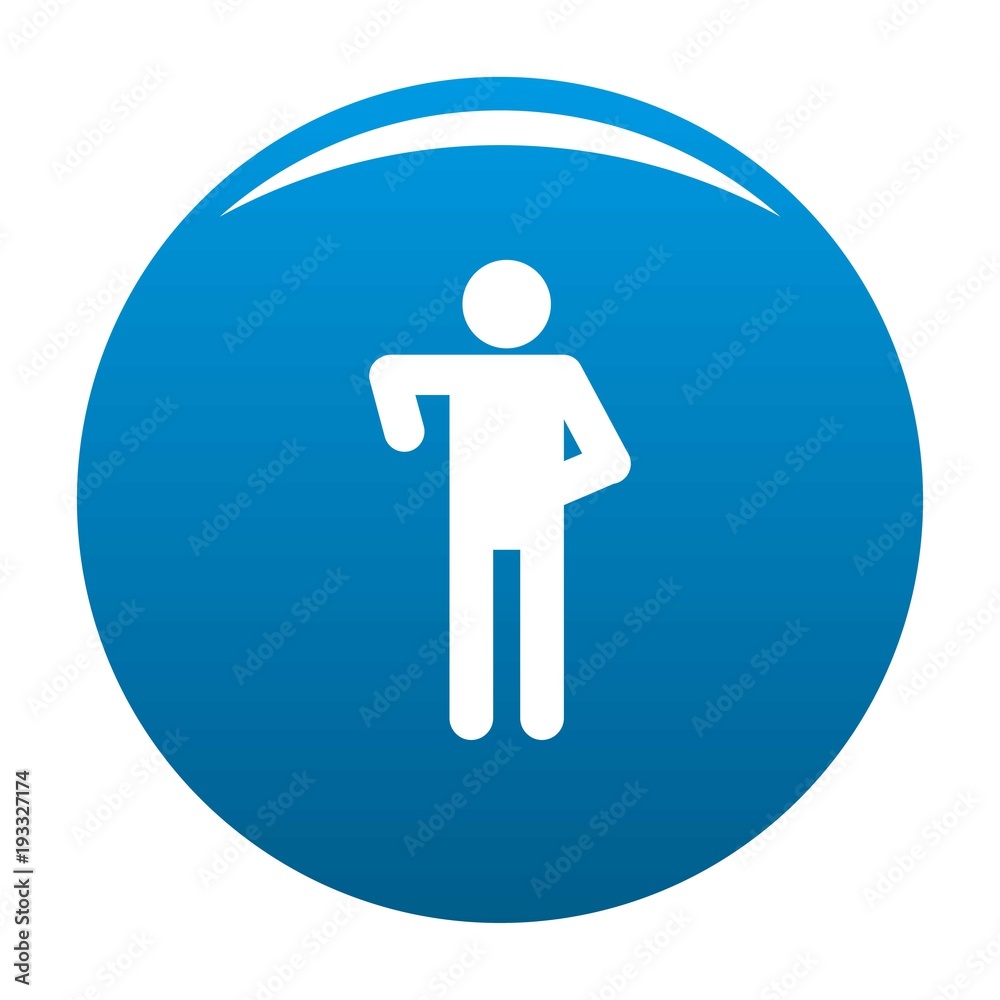 Stick figure stickman icon vector blue circle isolated on white background Stick figure stickman icon vector blue circle isolated on white background