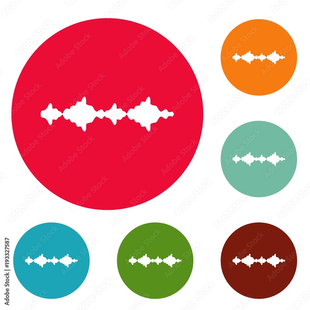 Equalizer sound radio icons circle set vector isolated on white background Equalizer sound radio icons circle set vector isolated on white background