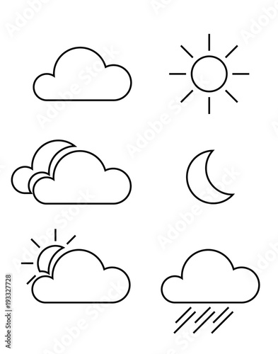 Web elements weather icons for meteorological forecast.