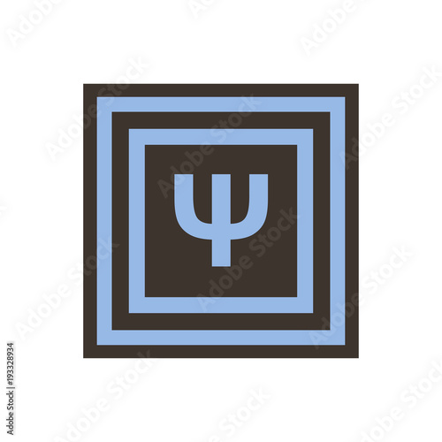 Vector symbol of letter Psi from the Greek alphabet