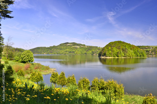  Roznow Lake in spring, reservoir on Dunajec river, Poland