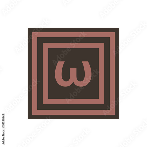Vector symbol of small letter Omega from the Greek alphabet