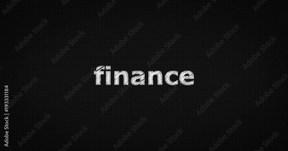 Writing or sketching a word FINANCE Writing or sketching a word FINANCE
