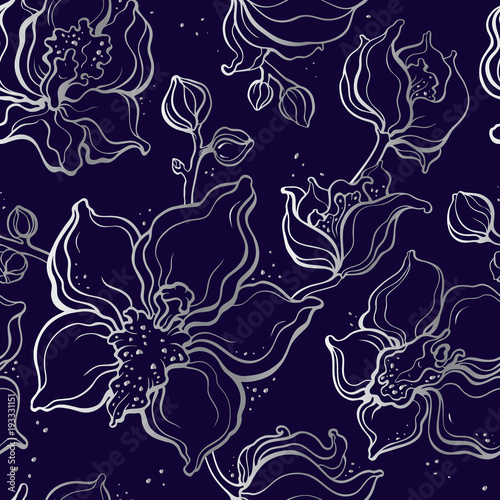 Floral pattern with Orchids.