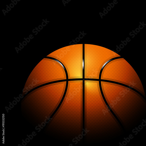 Basketball on black background