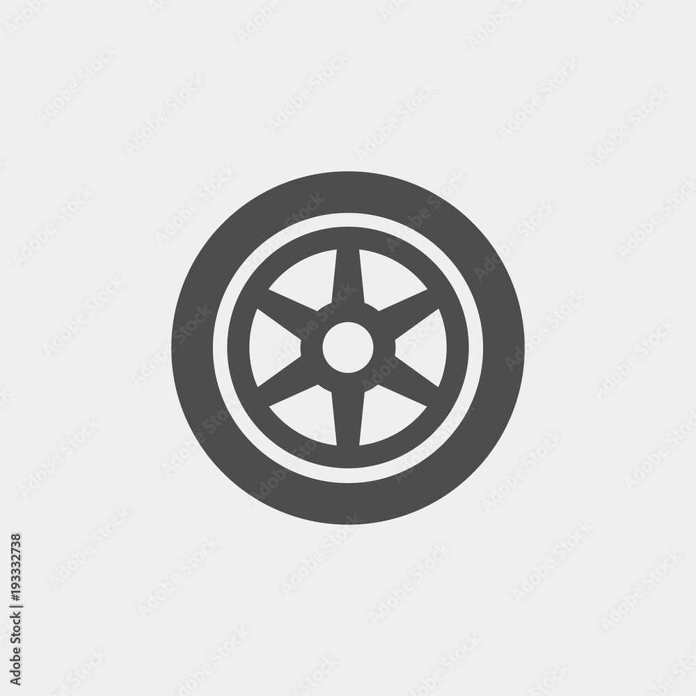 Wheels car flat vector icon