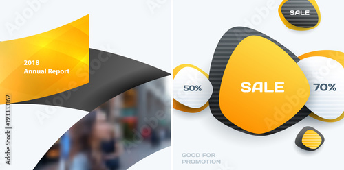 Fotografi Set of abstract vector design for graphic template.
