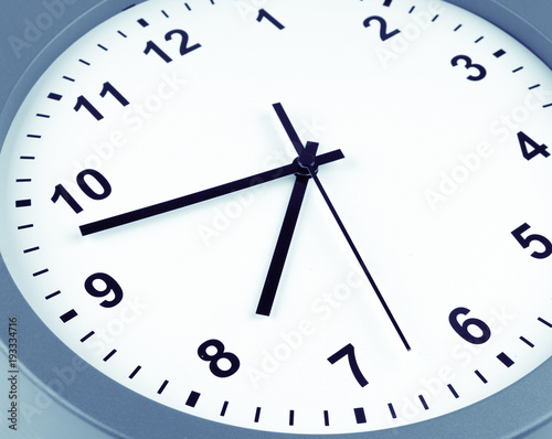 Close-up of hands on clock face